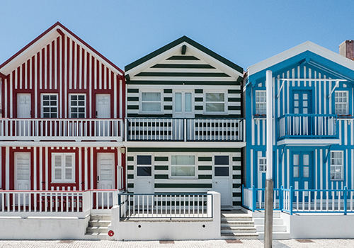 Aveiro, Costa de Prata, casas coloridas